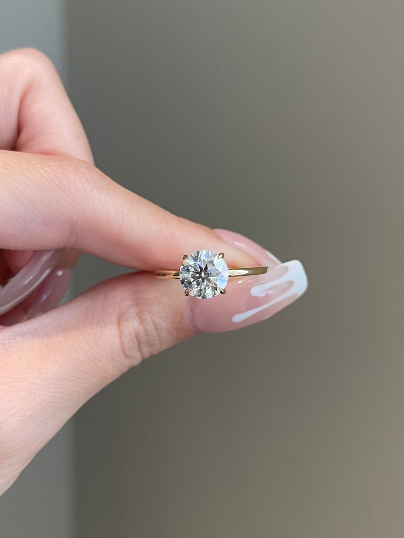 1.75ct Round Cut Solitaire Moissanite Four Prong Diamond Engagement Ring