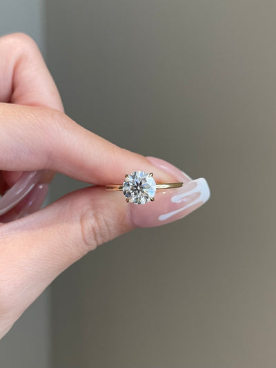 1.75ct Round Cut Solitaire Moissanite Four Prong Diamond Engagement Ring