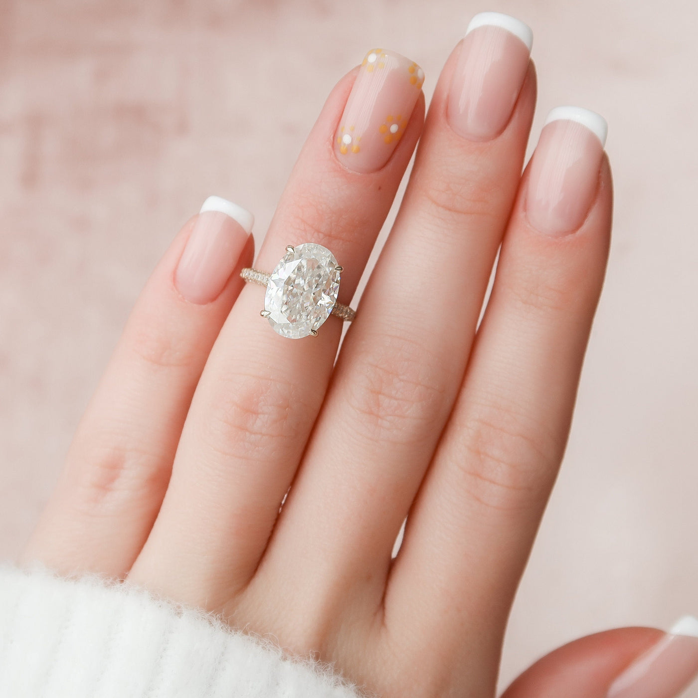 5 CT Oval cut Moissanite Engagement Ring