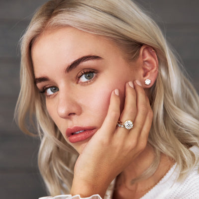 3.5CT Round Brilliant Diamond Bezel Moissanite Engagement Ring