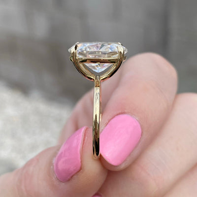 6.2CT Oval Diamond Solitaire Moissanite Engagement Ring