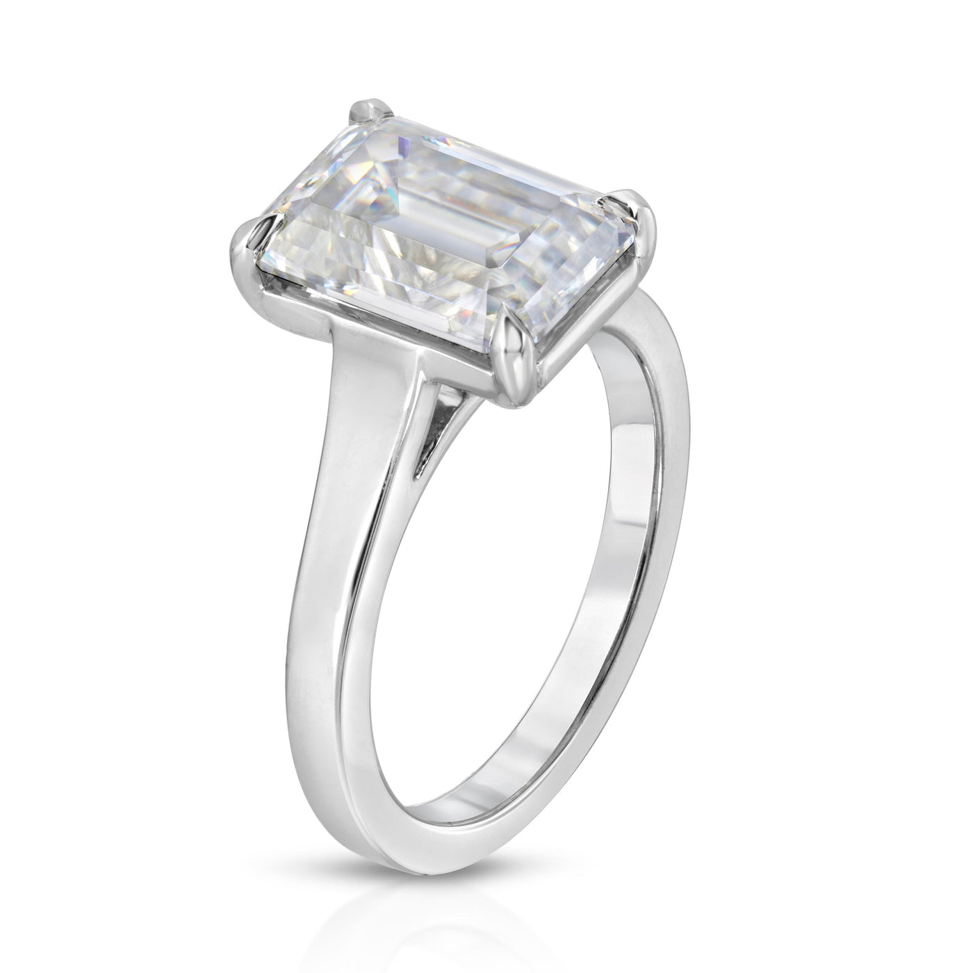 4.25CT Emerald Cut Diamond Moissanite Engagement Ring