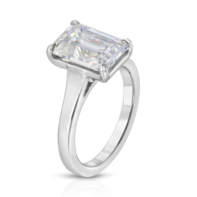 4.25CT Emerald Cut Diamond Moissanite Engagement Ring
