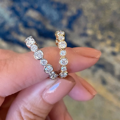 3mm Round Brilliant Diamond Bezel Moissanite Wedding Ring