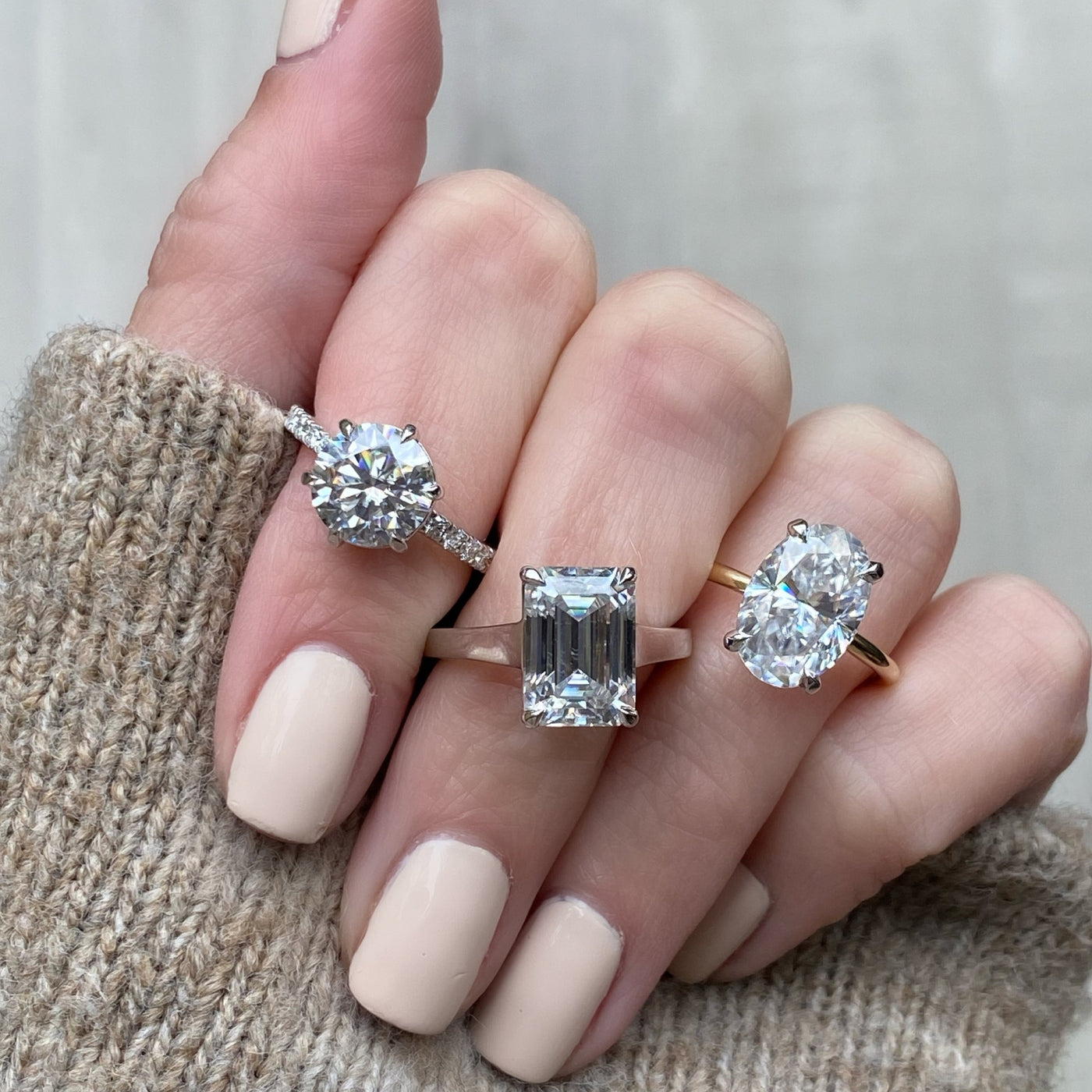 4.25CT Emerald Cut Diamond Moissanite Engagement Ring