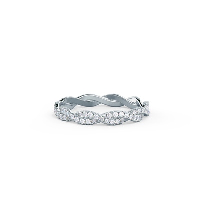 Round Brilliant Cut Full Eternity Twisted Infinite Wedding Band