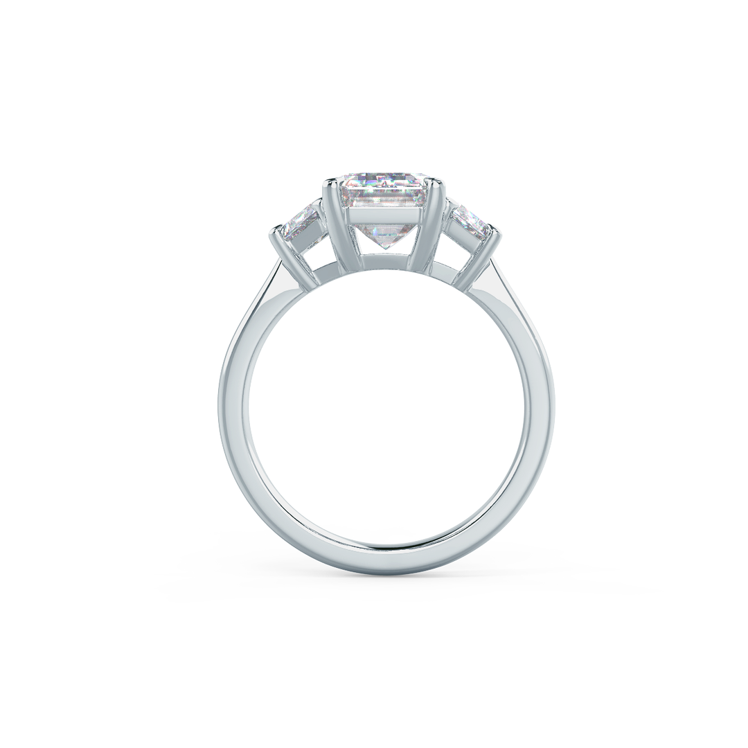2.75CT Emerald Cut Moissanite Trapezoid Diamond Engagement Ring