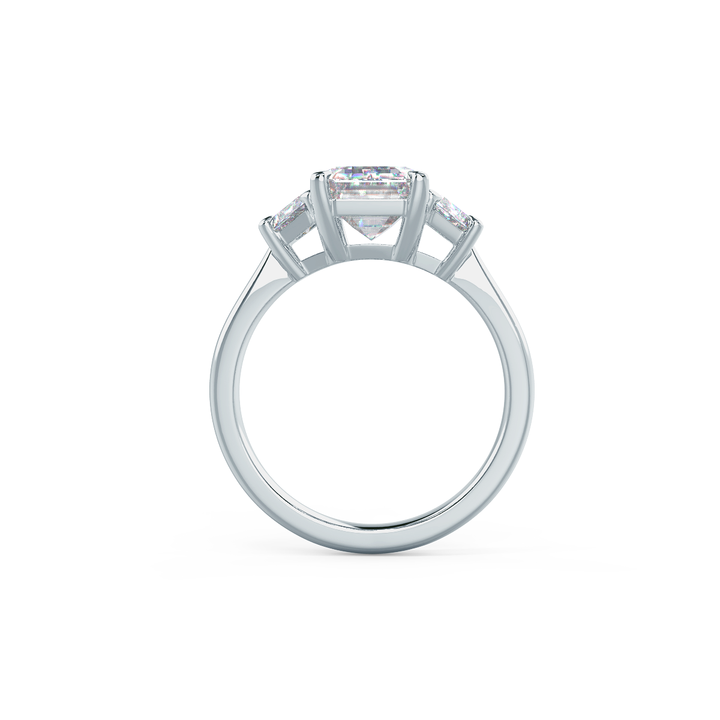 2.75CT Emerald Cut Moissanite Trapezoid Diamond Engagement Ring