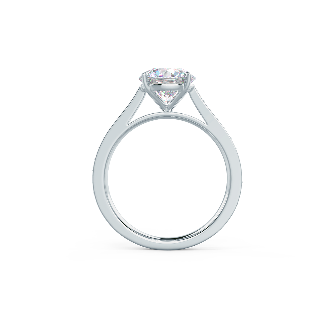 2.50CT Round Brilliant Cut Moissanite Channel Pave Diamond Engagement Ring