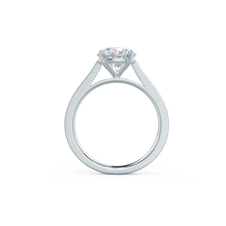 2.50CT Round Brilliant Cut Moissanite Channel Pave Diamond Engagement Ring