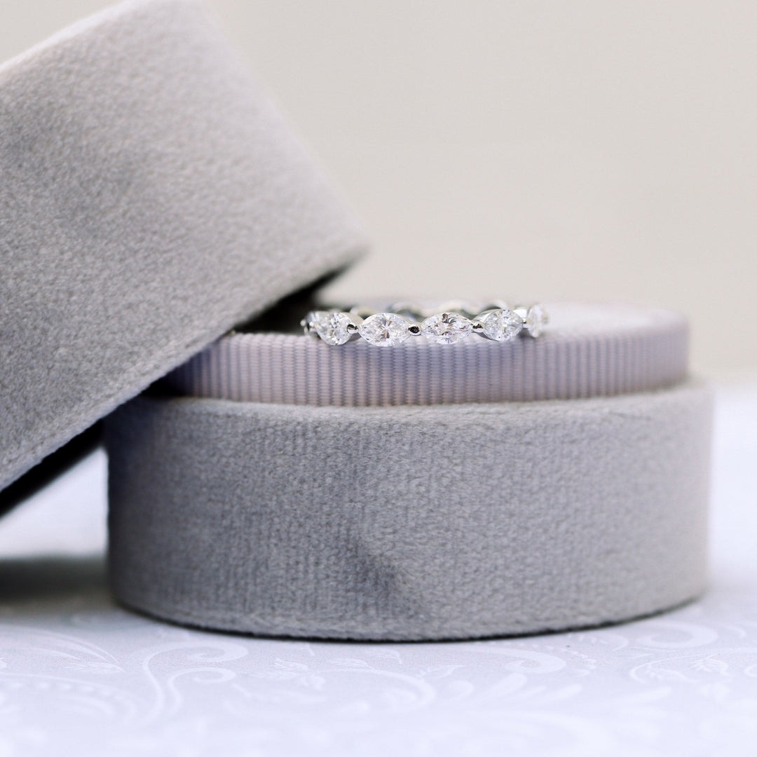 Marquis Cut Moissanite Full Eternity Wedding Band