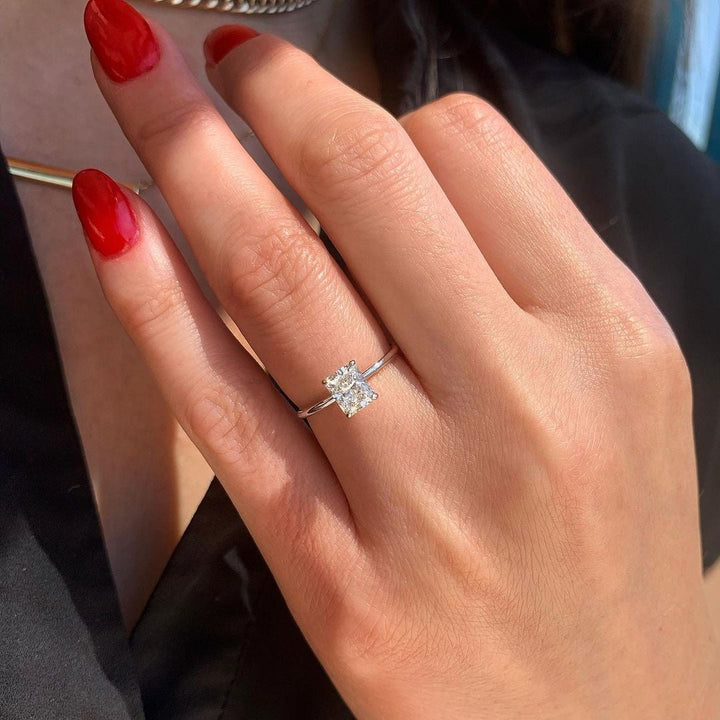 1.80CT Radiant Cut Solitaire Moissanite Diamond Engagement Ring 