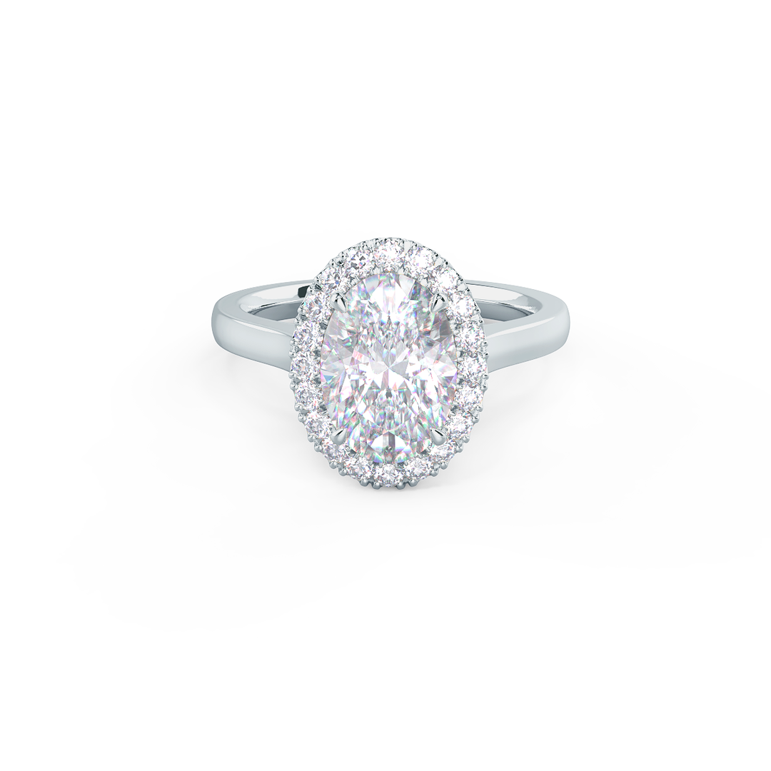 2.0CT Oval Cut Moissanite Halo Diamond Engagement Ring