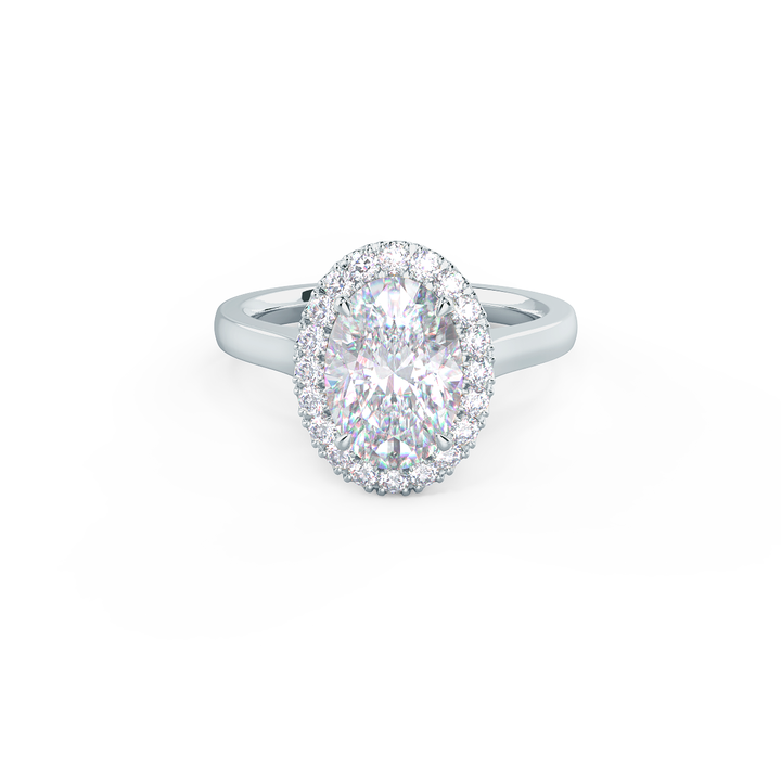 2.0CT Oval Cut Moissanite Halo Diamond Engagement Ring