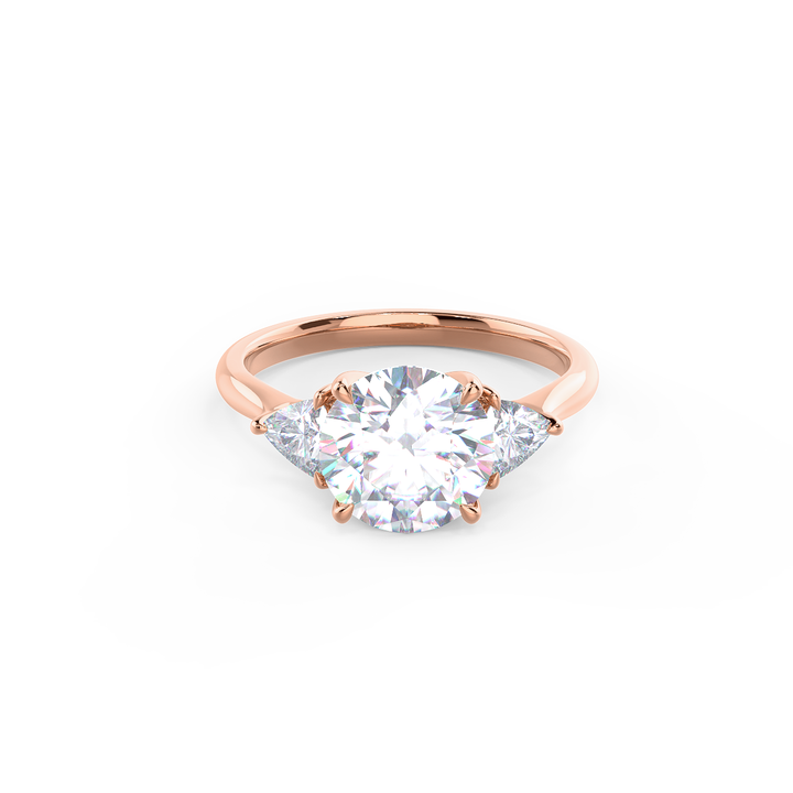 2.0CT Round Brilliant Cut Moissanite Trillion Diamond Engagement Ring