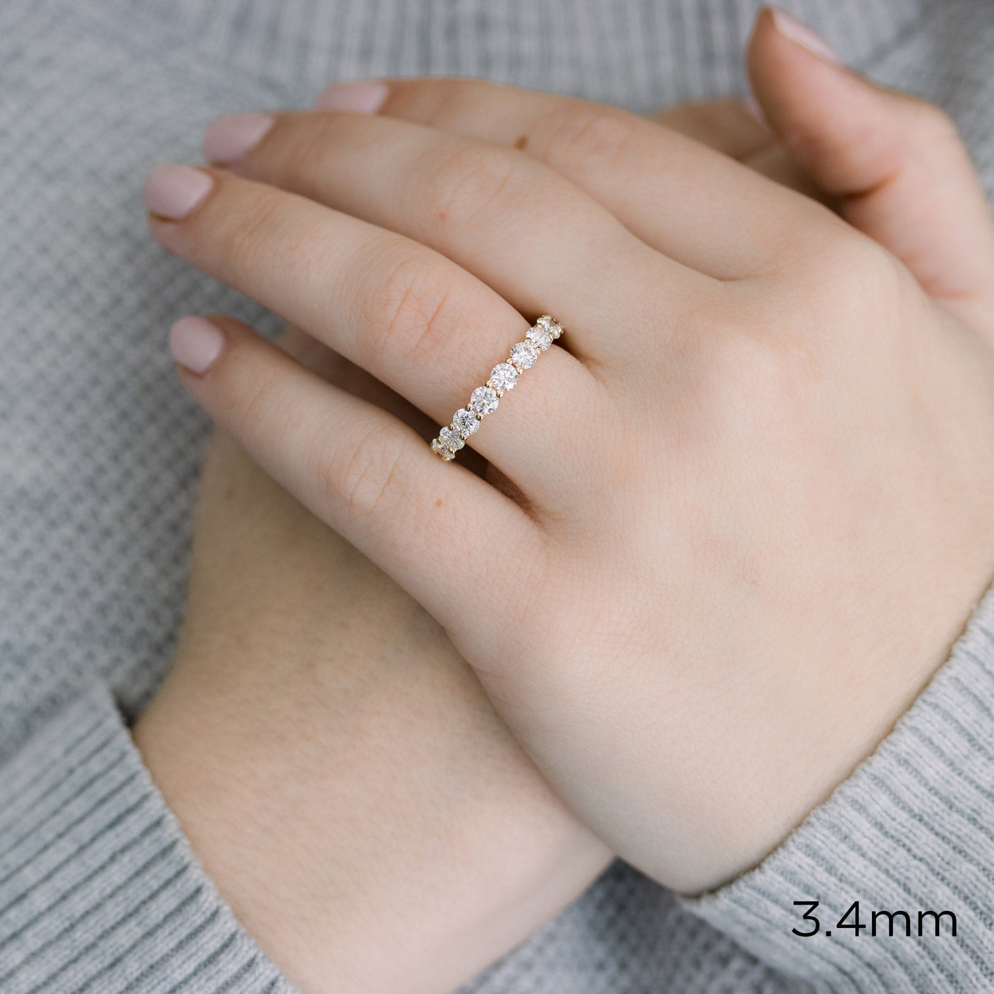 2.7mm Round Brilliant Cut Full Eternity Diamond Wedding Band