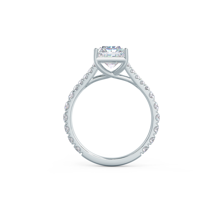 2.50CT Radiant Cut Moissanite Trellis Split Shank Diamond Engagement Ring