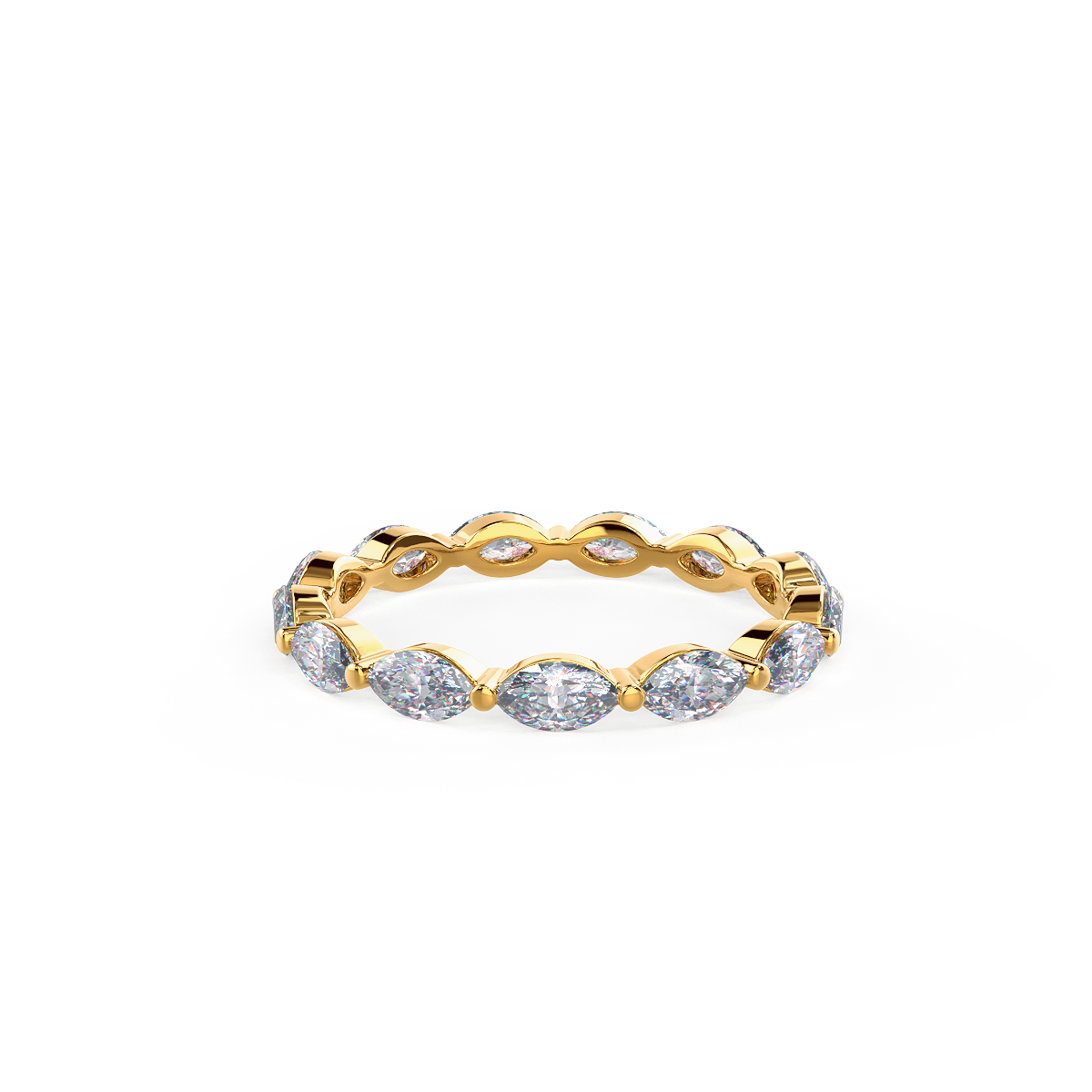 Marquis Cut Moissanite Full Eternity Wedding Band
